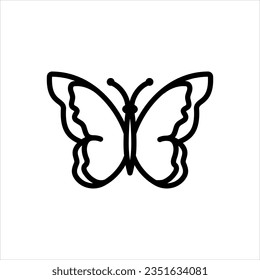 Vector black icon for butterfly 