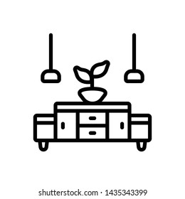 Vector black icon for cabinet