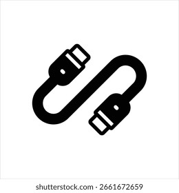 Ícone preto de vetor para conector de cabo