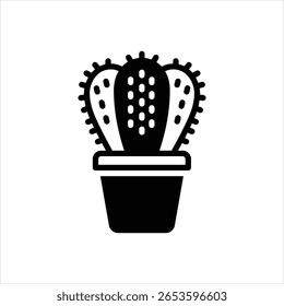 Vector black icon for cactus
