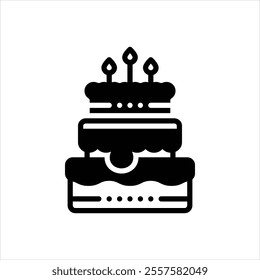 Vector black icon for cake