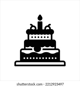 Vector black icon for cakes