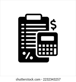 Vector black icon for calculations
