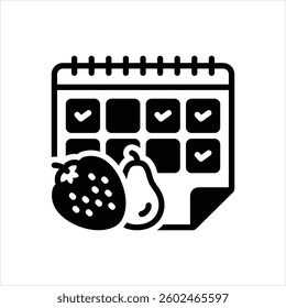 Vector black icon for calendar