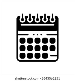 Vector black icon for calendar
