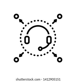 Vector black icon for call center