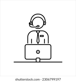 Vektorschwarzes Symbol für Call Center