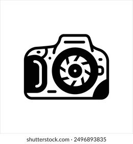 Vector black icon for camera