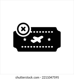 Vector black icon for cancelled