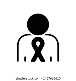 Vector black icon for cancer