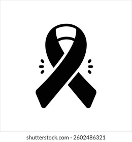 Vector black icon for cancer