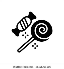 Vector black icon for candies