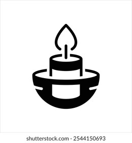 Vector black icon for candle