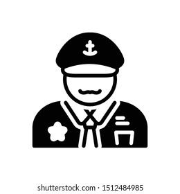 Vector black icon for captain