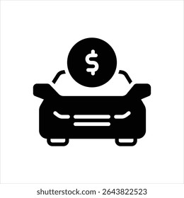 Vector black icon for car purchase