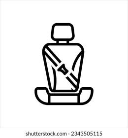 Vector black icon for car seat 