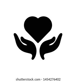 Vector black icon for care