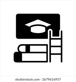 Vector black icon for career course