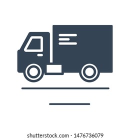 Vector black icon cargo delivery truck