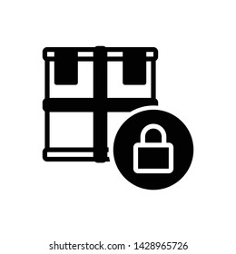 Vector black icon for cargo protection