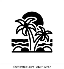 Vektorschwarzes Symbol für die Karibik