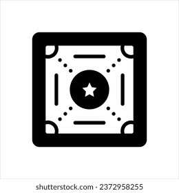 Vector black icon for carrom