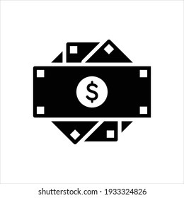 Icono negro vector para el efectivo