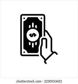 Vektorschwarzes Symbol für Bargeld
