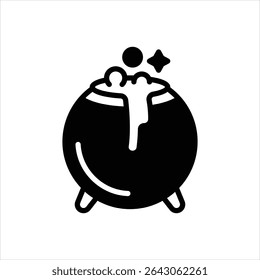 Vector black icon for cauldron