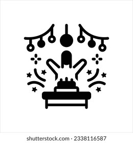 Icono negro vector para celebración