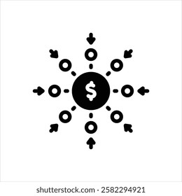 Vector black icon for centralized finance