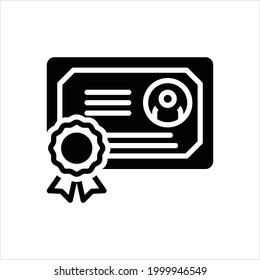 Icono negro vector para el certificado