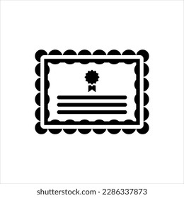 Vektorschwarzes Symbol für Zertifikat 