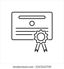 Vector black icon for certificate