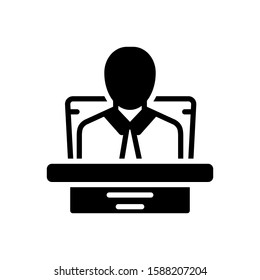 Vector black icon for chairman