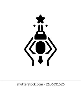 Icono negro vector para campeón