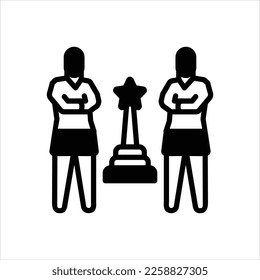 Vector black icon for championship