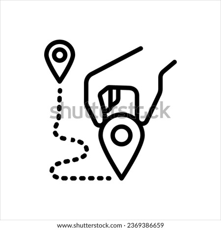 Vector black icon for change address,