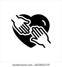 Vector black icon for charity