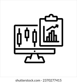 Vector black icon for chart trading