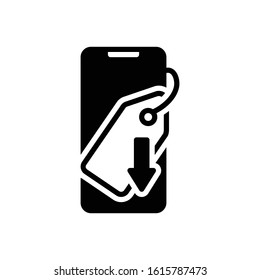 Vector black icon for cheap