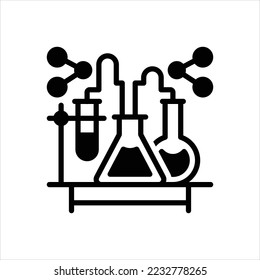 Vector black icon for chem