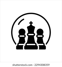 Vector black icon for chess