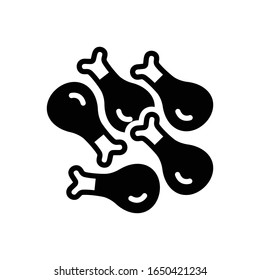 Icono negro vector para pollo