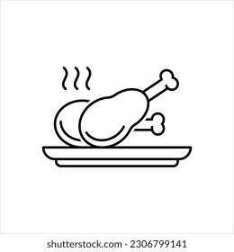 Vector black icon for chicken