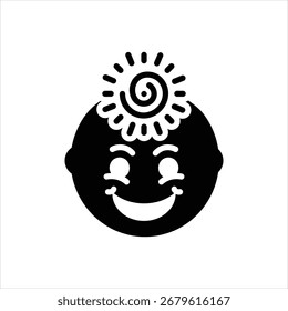 Vector black icon for child psychiatry
