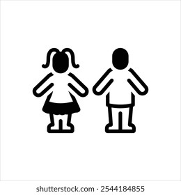 Vector black icon for children