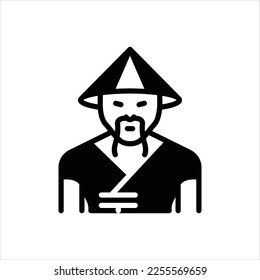 Vektorschwarz-Symbol für Chinesisch