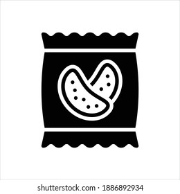 Vector black icon for chips