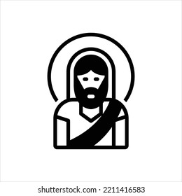 Vector black icon for christ